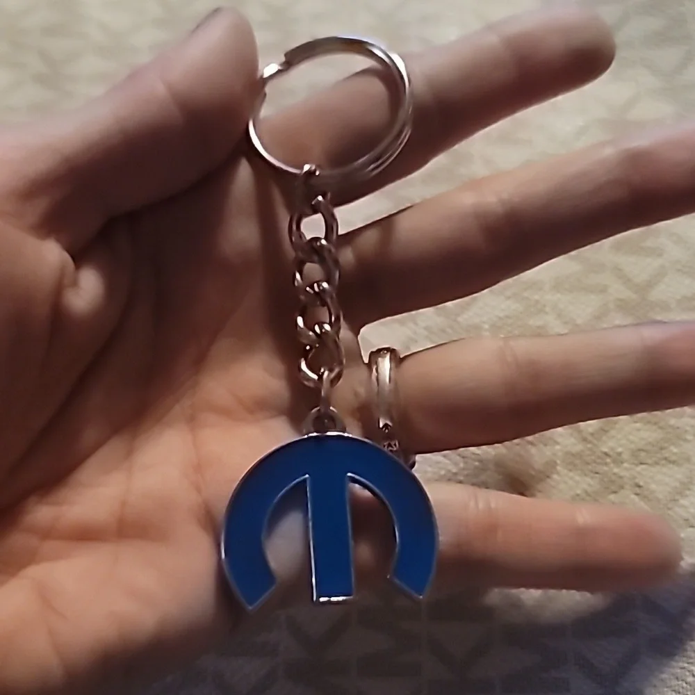 Mopar Blue Logo Keychain, Automotive Fan Accessory